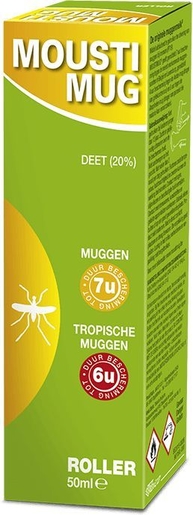 Moustimug 20% Deet Roller 50ml | Antimuggen - Insecten - Insectenwerend middel