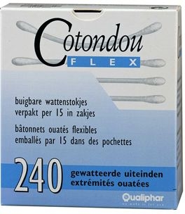 Cotondou Bâtonnets Ouate Flexible 120 Bâtonnets (240 extrémités ouatées) | Oreilles