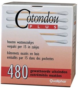Cotondou Plus Wattenstaafjes Hout 240 Wattenstaafjes (480 Gewatteerde Uiteinde) | Oren