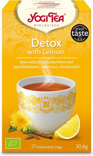 Yogi Tea Infusion Detox Citron Bio 17 Sachets | Dépuratif - Détoxifiant