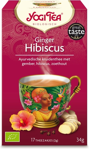 Yogi Tea Infusion Gingembre Hibiscus Bio 17 Sachets | Produits Bio