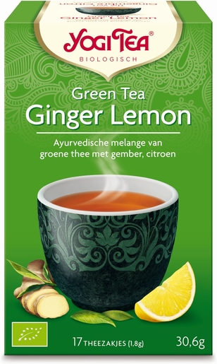 Yogi Tea Infusion Thé Vert Gingembre Citron Bio 17 Sachets | Forme - Tonus