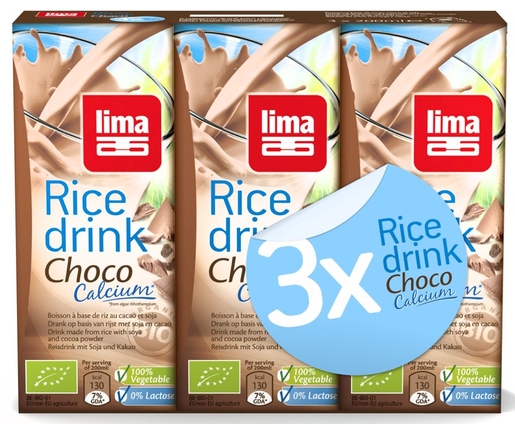 Lima Rice Drink Choco Bio 3x200ml | Dieetproducten