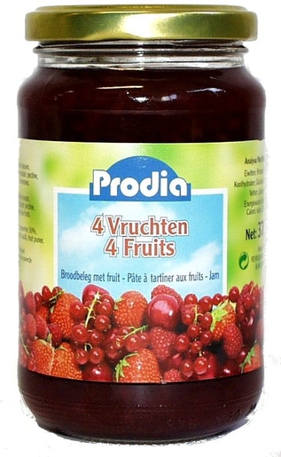 Prodia Confiture 4 Fruits + Fructose 370g | Pour diabétiques