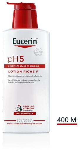 Eucerin pH5 Lotion Riche F Peau Très Sèche et Sensible avec pompe 400ml | Hydratation - Nutrition