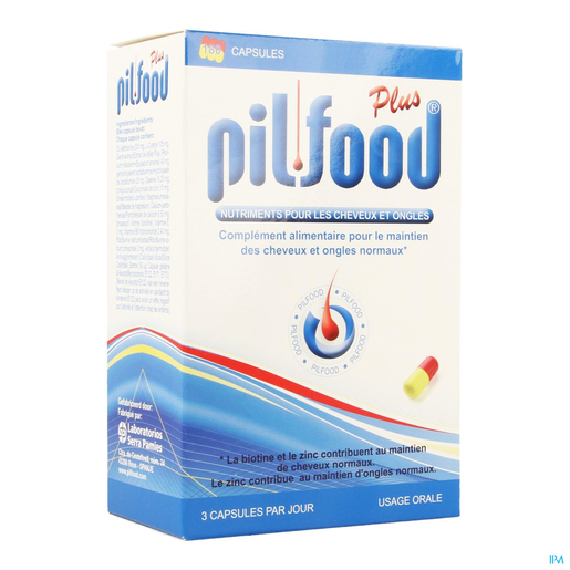 Pilfood Plus 180 Capsules | Vitamines - Chute de cheveux - Ongles cassants