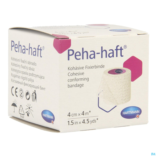 Peha-Haft 1 Bande de Fixation Cohésive Sans Latex 4 cm x 4 m | Pansements - Sparadraps - Bandes