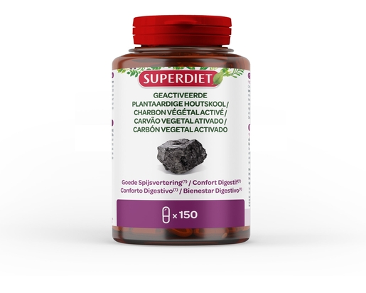 SuperDiet Charbon Végétal Activé 150 Capsules | Digestion - Transit