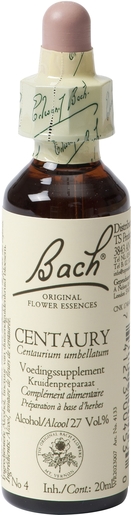 Bach Flower Remedie 04 Centaury 20ml | Hypersensibilité aux influences des autres