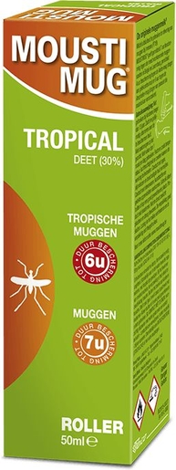 Moustimug Tropical 30% Deet Roller 50ml | Antimuggen - Insecten - Insectenwerend middel