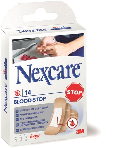 NexCare 3M BloodStop 14 Pansements Hemostatiques Assortis | Pansements - Sparadraps - Bandes