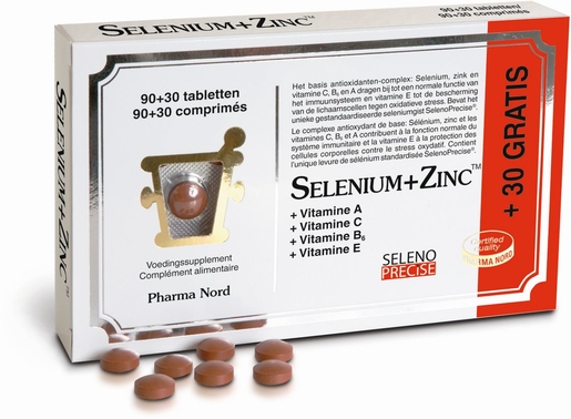 Selenium + Zinc 120 Comprimés (90 + 30 gratuits) | Zinc