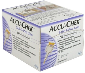 Accu-Chek Safe-T-Pro Uno 200 Autopiqueurs Stériles à Usage Unique