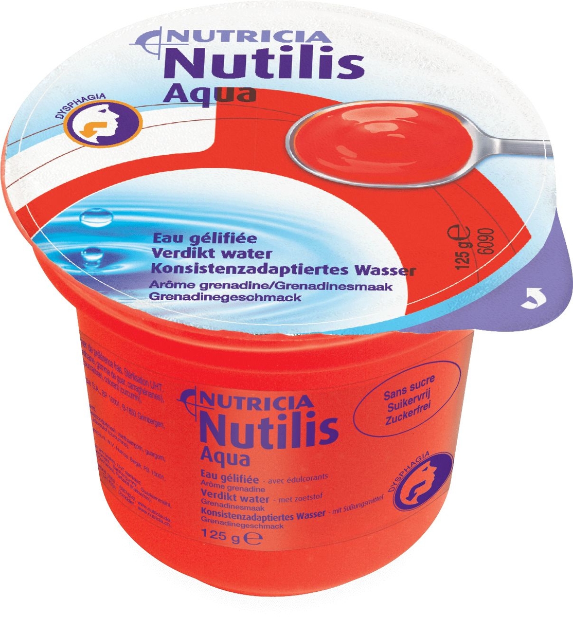 Nutilis Aqua Eau Gelifiee Grenadine 12x125g Nutrition Orale