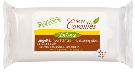 Rogé Cavaillès Intime 15 Lingettes Hydratantes | Soins pour hygiène quotidienne