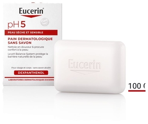 Eucerin pH5 Pain Dermatologique Peau Sèche et Sensible Visage et Corps 100g