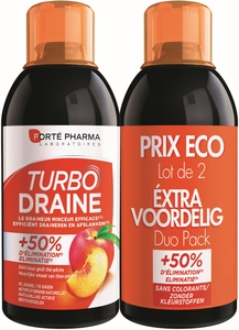Turbodraine Thé Vert Pêche Duo 2x500ml