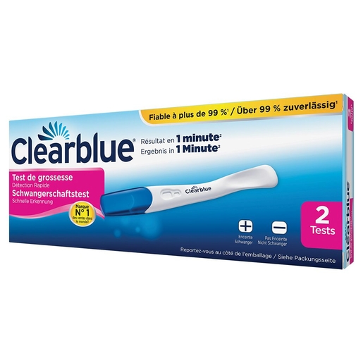 Clearblue Test de Grossesse Détection Rapide 2 Tests | Tests de grossesse