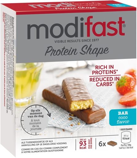 Modifast Protein Shape 6 Chocolade-Kokosrepen | Eiwitdiëten