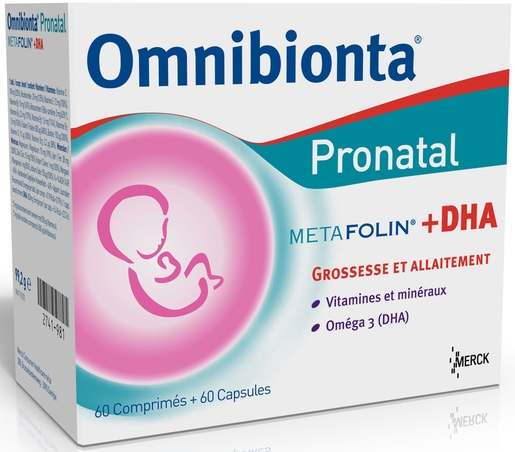 Omnibionta Pronatal Metafolin + DHA 60 Comprimés + 60 Capsules | Vitamines et compléments alimentaires grossesse