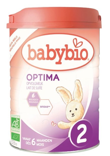 Babybio Optima 2 Lait Suite Bio Bifidus +6M 900g | Laits 2eme âge