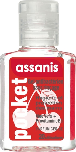 Assanis Pocket Gel Mains Cerise 20ml | Désinfectant pour les mains