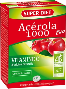 Super Diet Acerola 1000 Bio 24 Comprimés à Croquer