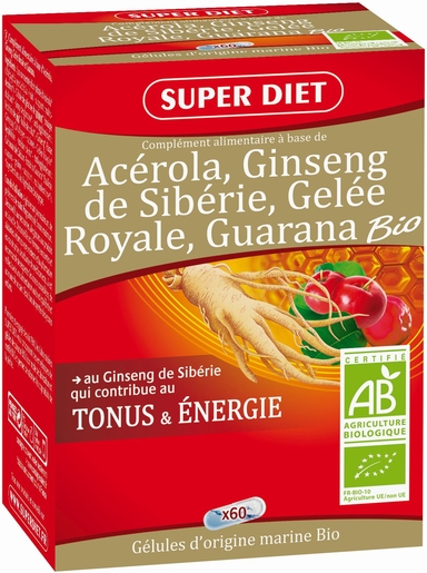 SuperDiet Ginseng Gelée Royale Bio 60 Capsules | Forme - Tonus