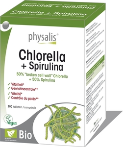 Physalis Chlorella et Spirulina Bio 200 Comprimés