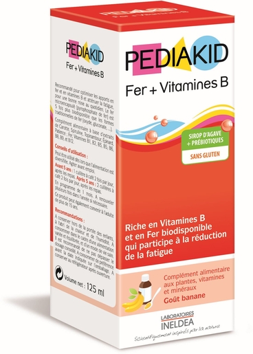 nep het formulier Fietstaxi Pediakid IJzer + Vitamine B Siroop 125ml | Vermoeidheid - Herstel