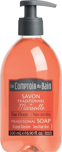 Le Comptoir du Bain Savon Liquide Marseille Fleur Oranger 500ml | Bain - Douche