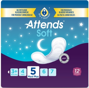 Attends Soft Maxi Plus Night 5 - 12 Protections Anatomiques
