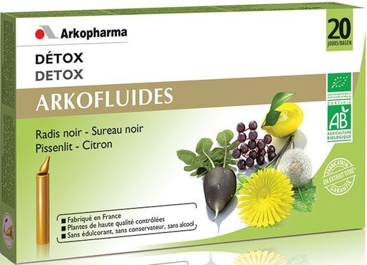Arkofluides Detox 20 Ampoules | Dépuratif - Détoxifiant