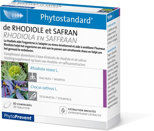 Phytostandard Rhodiole-Safran 30 Comprimés | Dépression - Perte de moral