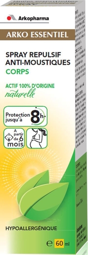 Arko Essentiel Spray Repulsif Anti-Moustiques 60ml | Anti-moustiques - Insectes - Répulsifs