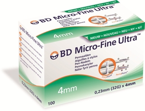 BD Micro-Fine Ultra Aiguilles à Stylo (32Gx4mm) 100 Pièces