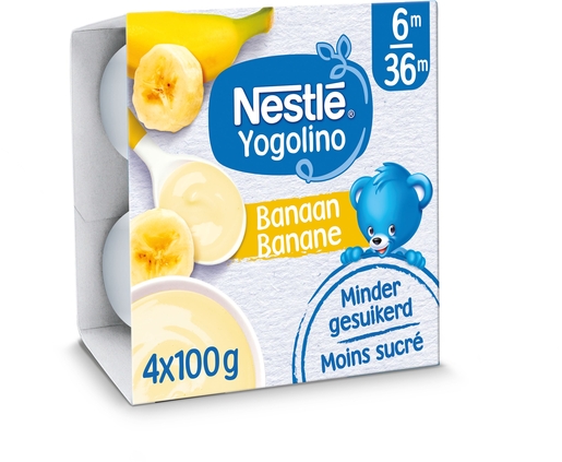 NESTLÉ Yogolino Yaourt Banane Bébé 6+ Mois 4 x 100g | Alimentation