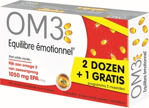 OM3 Classic Pack Equilibre Emotionel 3 x 60 Capsules (dont 60 offertes)