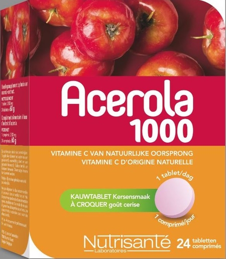 Acerola 1000mg 24 Comprimés à Croquer | Défenses naturelles - Immunité