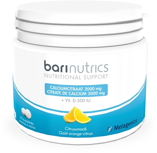 BariNutrics Citrate Calcium Citron-Orange 90 Comprimés à Mâcher | Calcium
