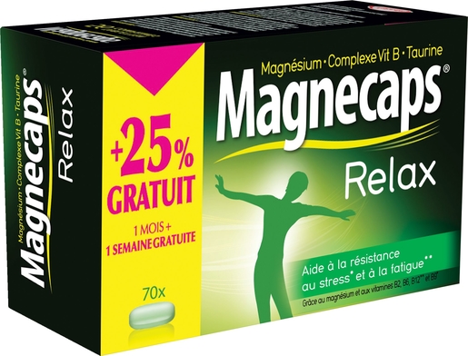Magnecaps Relax 70 Comprimés (+ 25% gratuit) | Stress - Relaxation