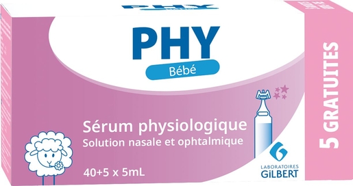 Phy Serum Physiologique 0 9 40 X 5ml 5 Fioles Gratuites Serum Physiologique