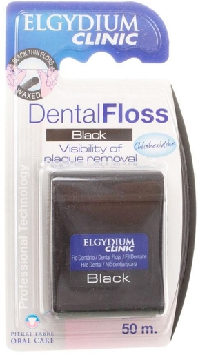Elgydium Clinic Dental Floss Black 50m | Fil dentaire - Brossette interdentaire