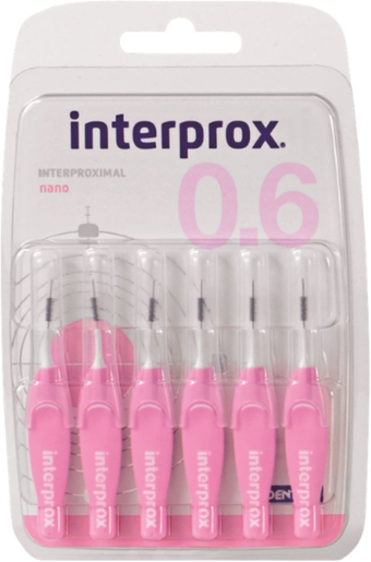 Interprox Premium 6 Brossettes Interdentaires Nano 0,6mm | Fil dentaire - Brossette interdentaire