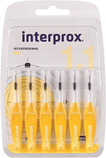 Interprox Premium 6 Brossettes Interdentaires Mini 1,1mm | Fil dentaire - Brossette interdentaire