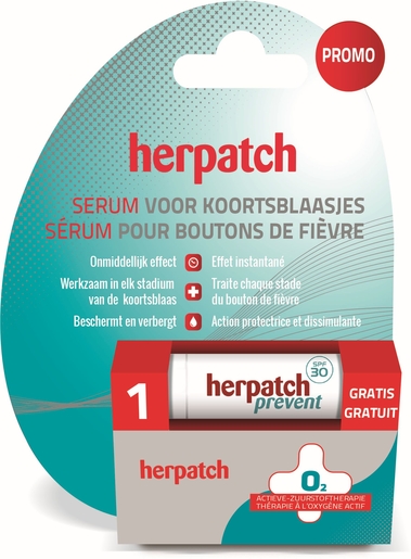 Herpatch Sérum 5ml (+ herpatch prevent SPF 30 gratis) | Bouton de fièvre - Herpès labial