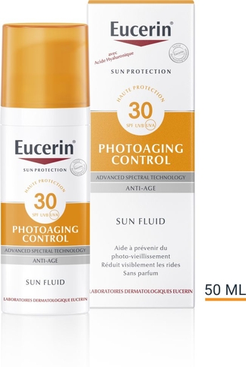 Eucerin Sun Photoaging Control SPF 30 Fluide Anti-Age avec pompe 50ml | Protection visage