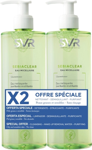 SVR Sebiaclear Eau Micellaire Duo 2x400ml (prix spécial) | Démaquillants - Nettoyage