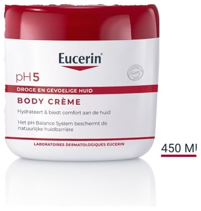 Eucerin pH5 Crème Corporelle Peau Sèche et Sensible Pot 450ml