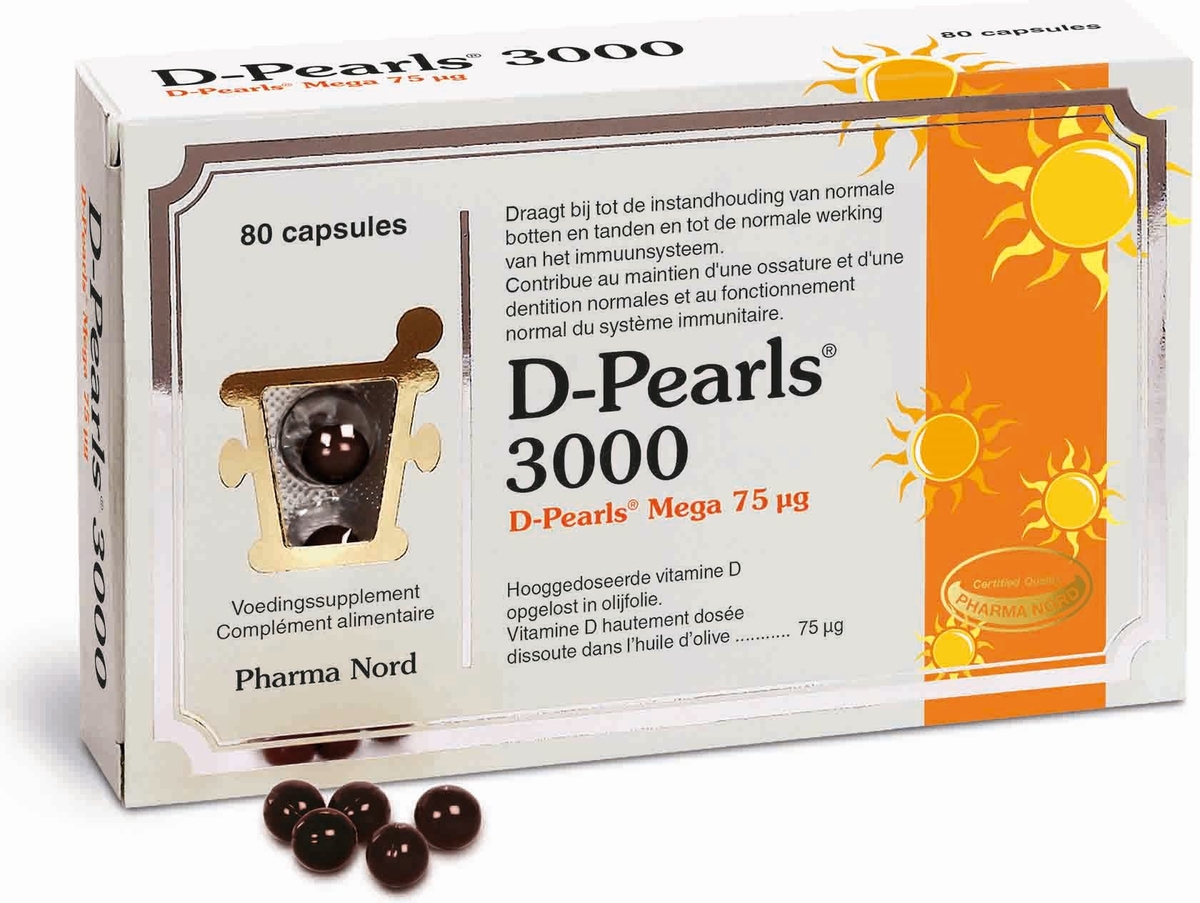 winnaar Netjes wandelen D-Pearls 3000 80 Capsules | Vitaminen D